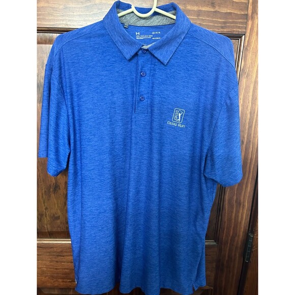 Under Armour Polo HeatGear, Men's Large, TPC Deere Run, Blue Golf Shirt - Picture 1 of 4